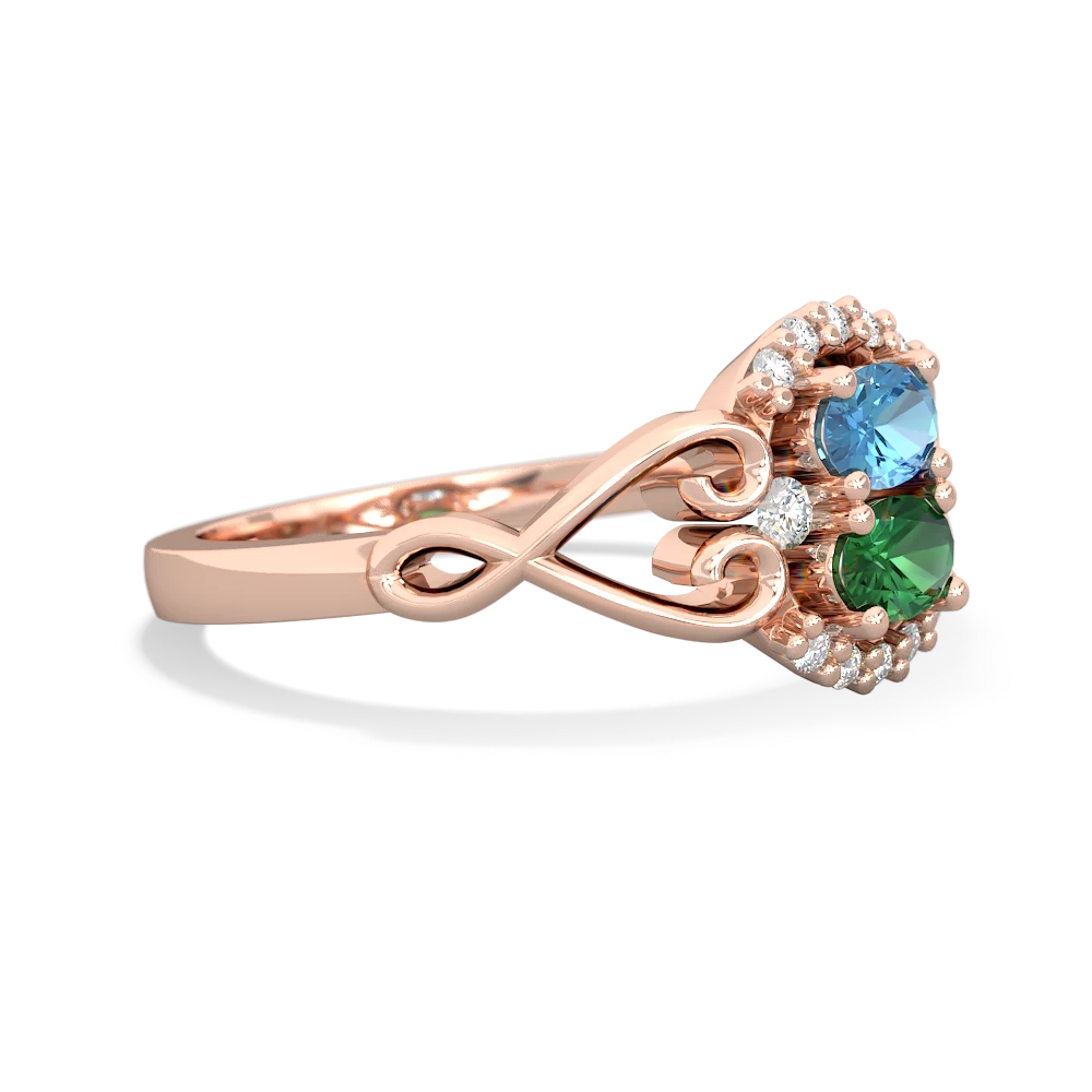 Blue Topaz Love Nest 14K Rose Gold ring R5860