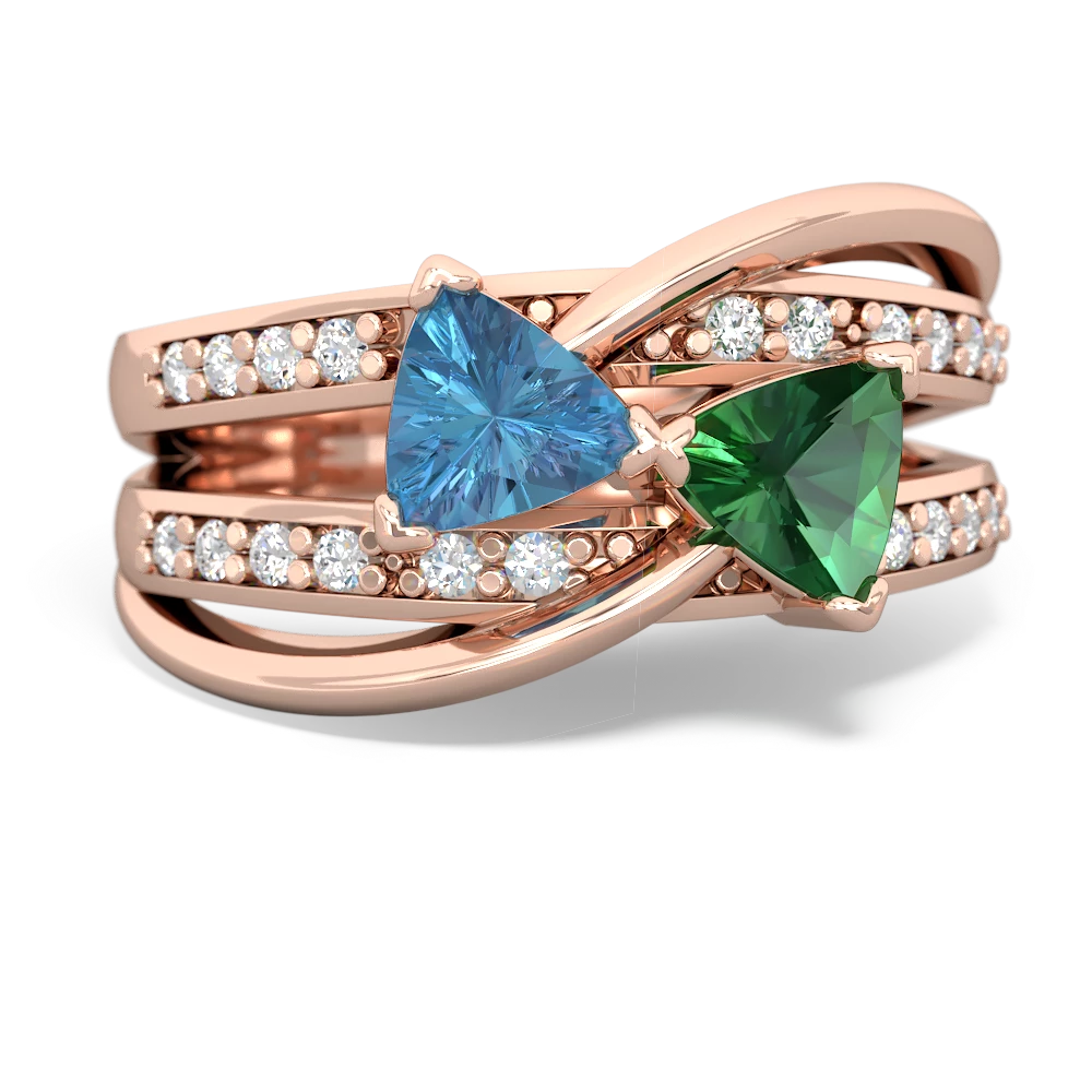 Blue Topaz Bowtie 14K Rose Gold ring R2360