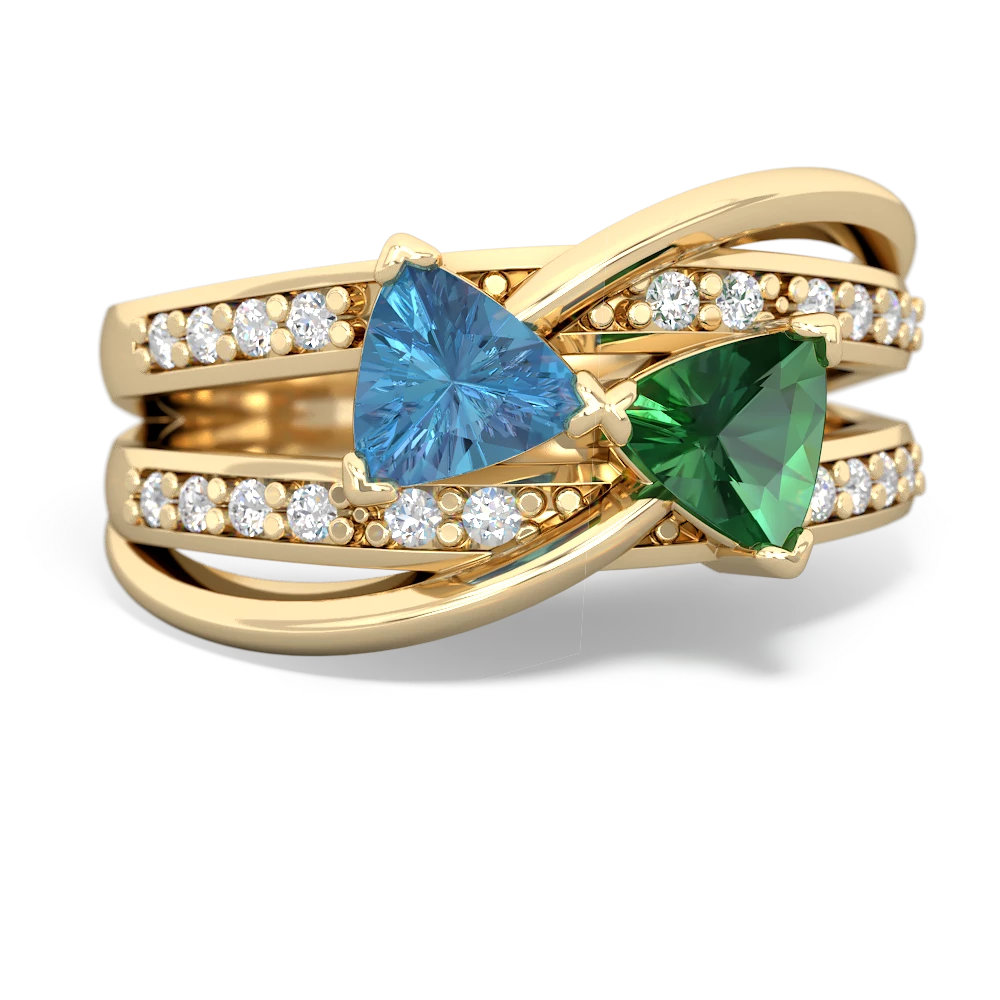 Blue Topaz Bowtie 14K Yellow Gold ring R2360