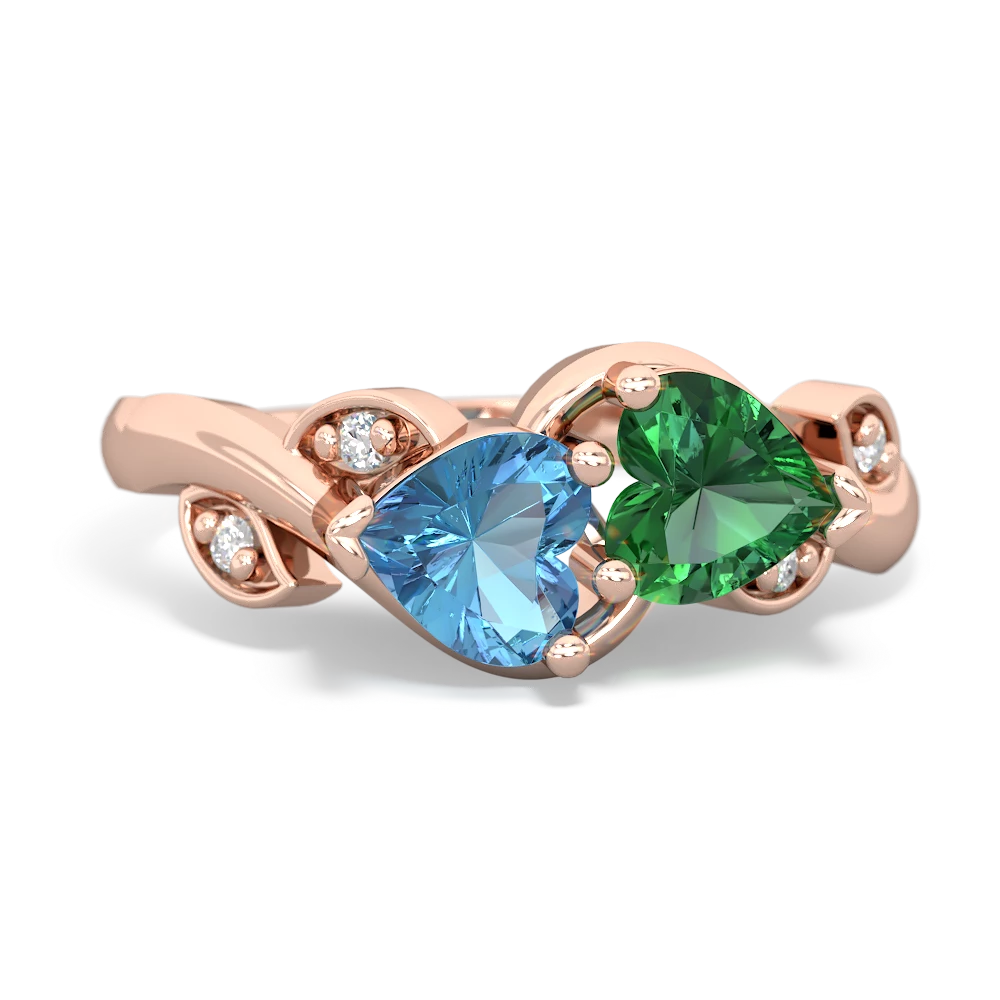 Blue Topaz Floral Elegance 14K Rose Gold ring R5790