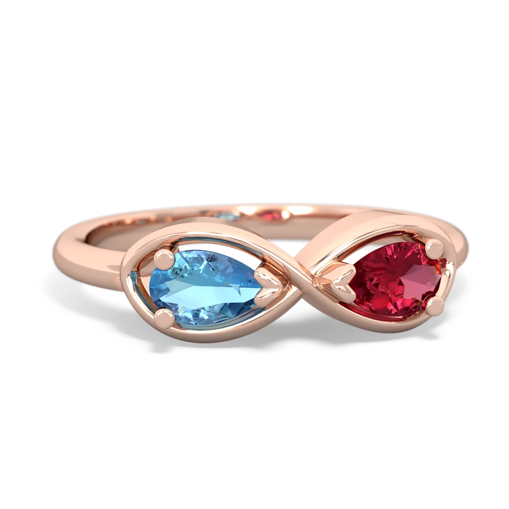 Blue Topaz Infinity 14K Rose Gold ring R5050