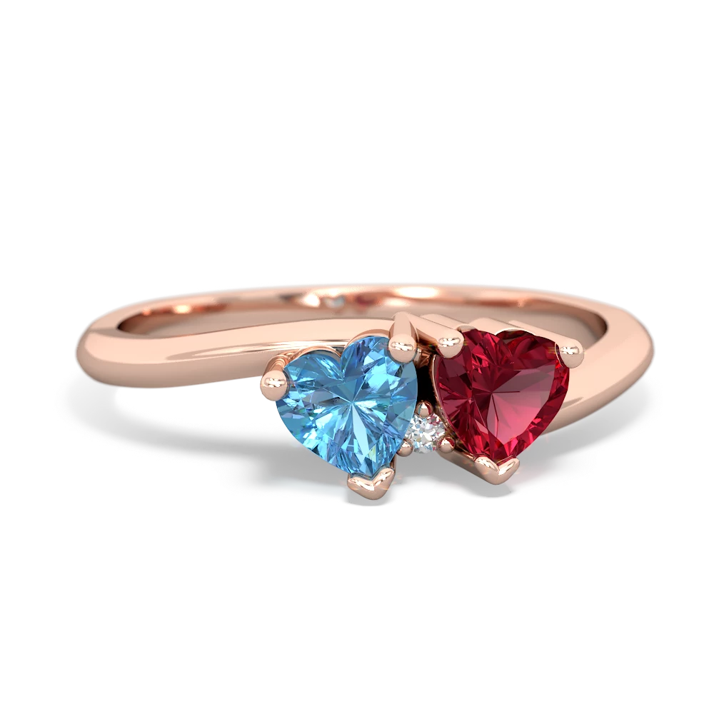 Blue Topaz Sweethearts 14K Rose Gold ring R5260