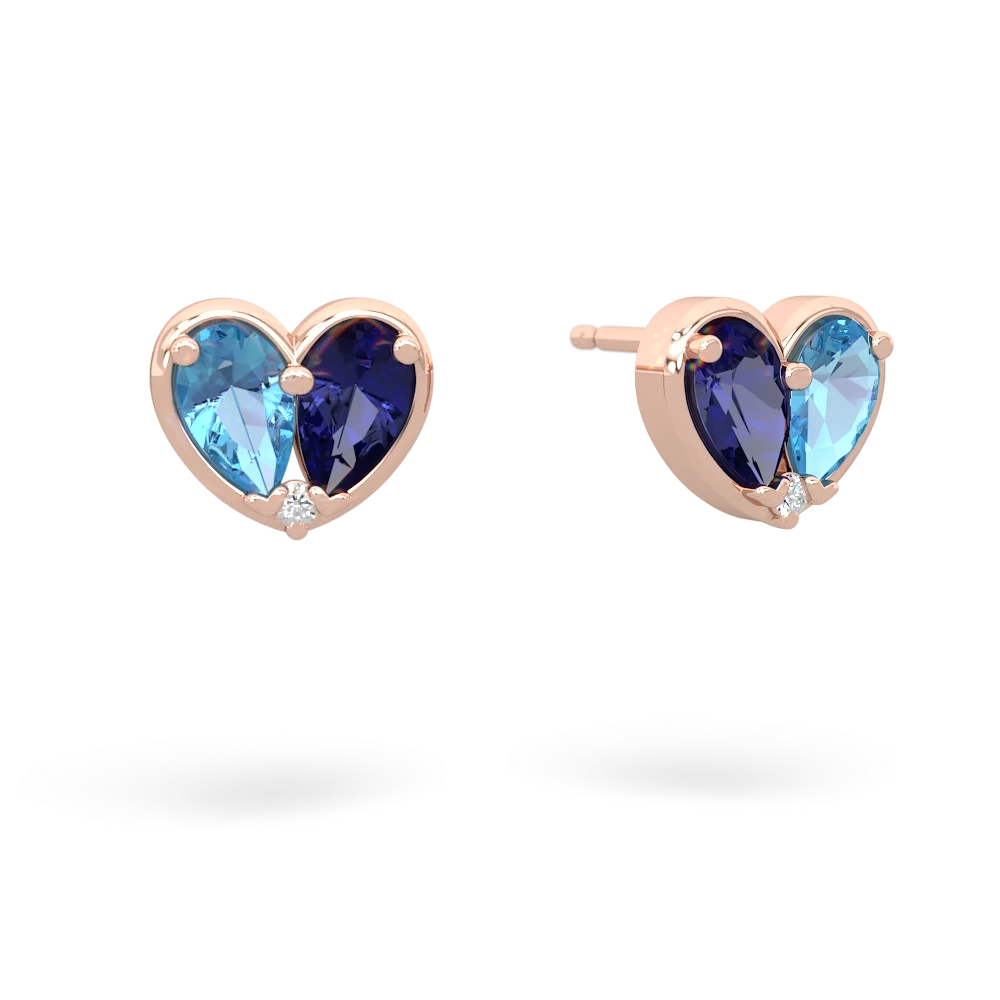 Blue Topaz 'Our Heart' 14K Rose Gold earrings E5072