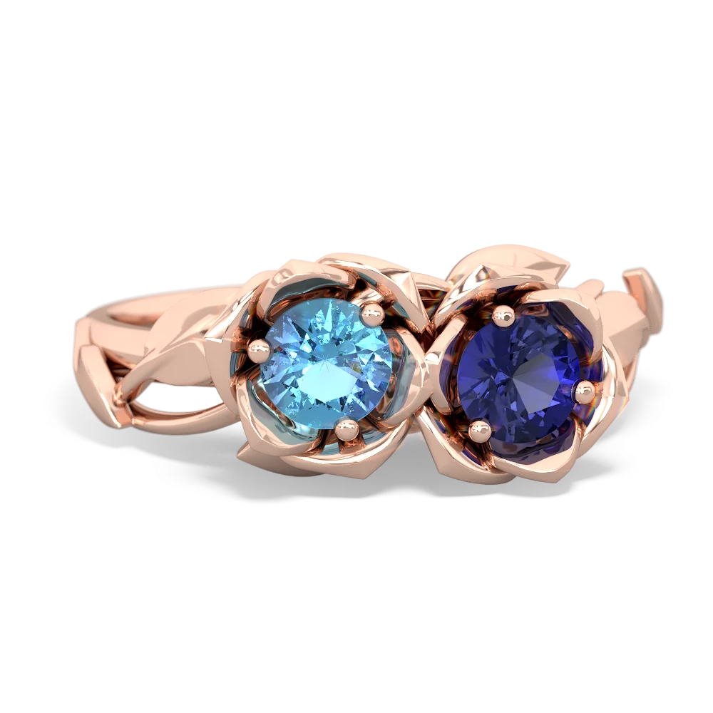 Blue Topaz Rose Garden 14K Rose Gold ring R5510