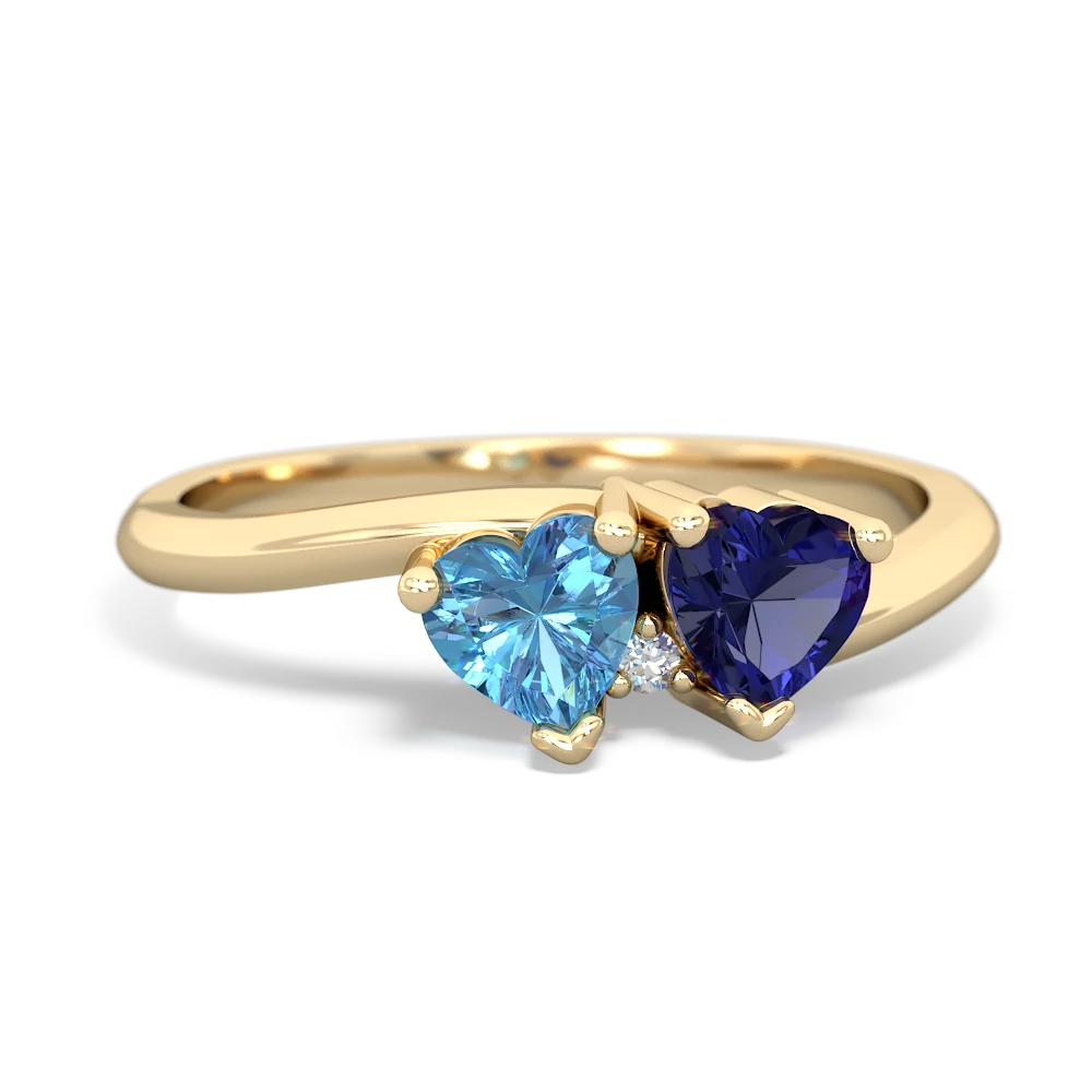 Blue Topaz Sweethearts 14K Yellow Gold ring R5260