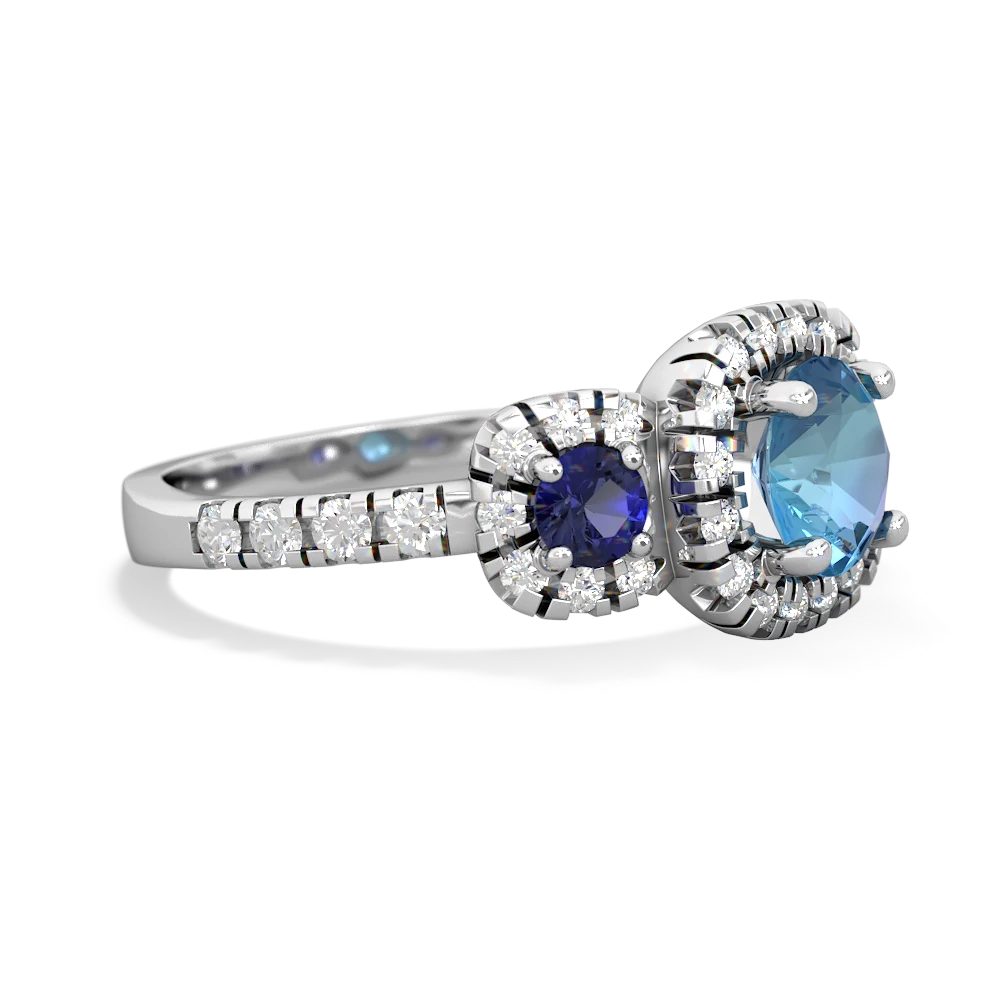 Blue Topaz Regal Halo 14K White Gold ring R5350