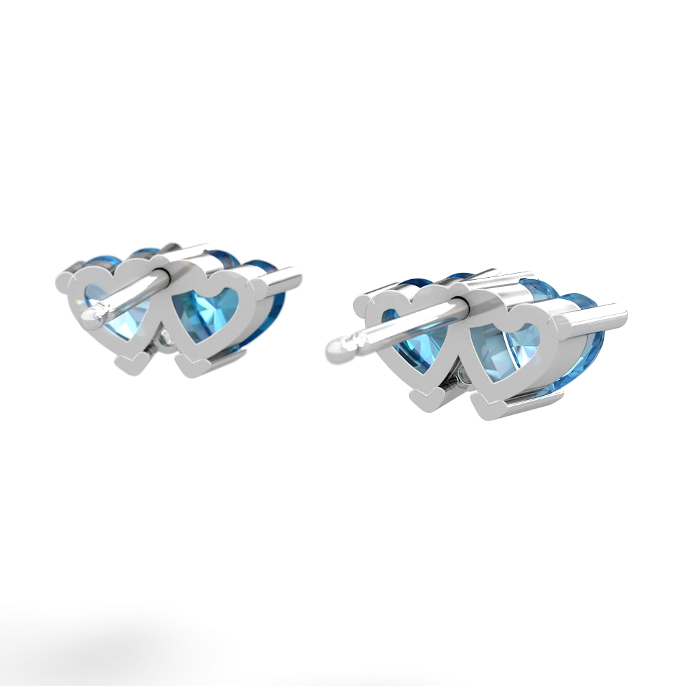 Blue Topaz Sweethearts 14K White Gold earrings E5260