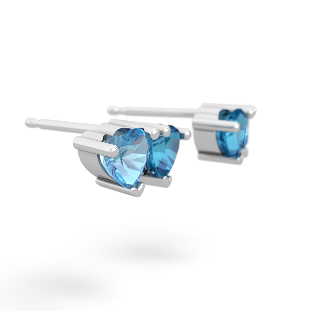 Blue Topaz Sweethearts 14K White Gold earrings E5260