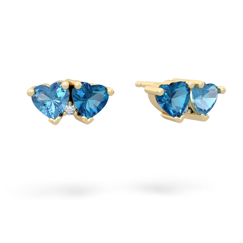 Blue Topaz Sweethearts 14K Yellow Gold earrings E5260