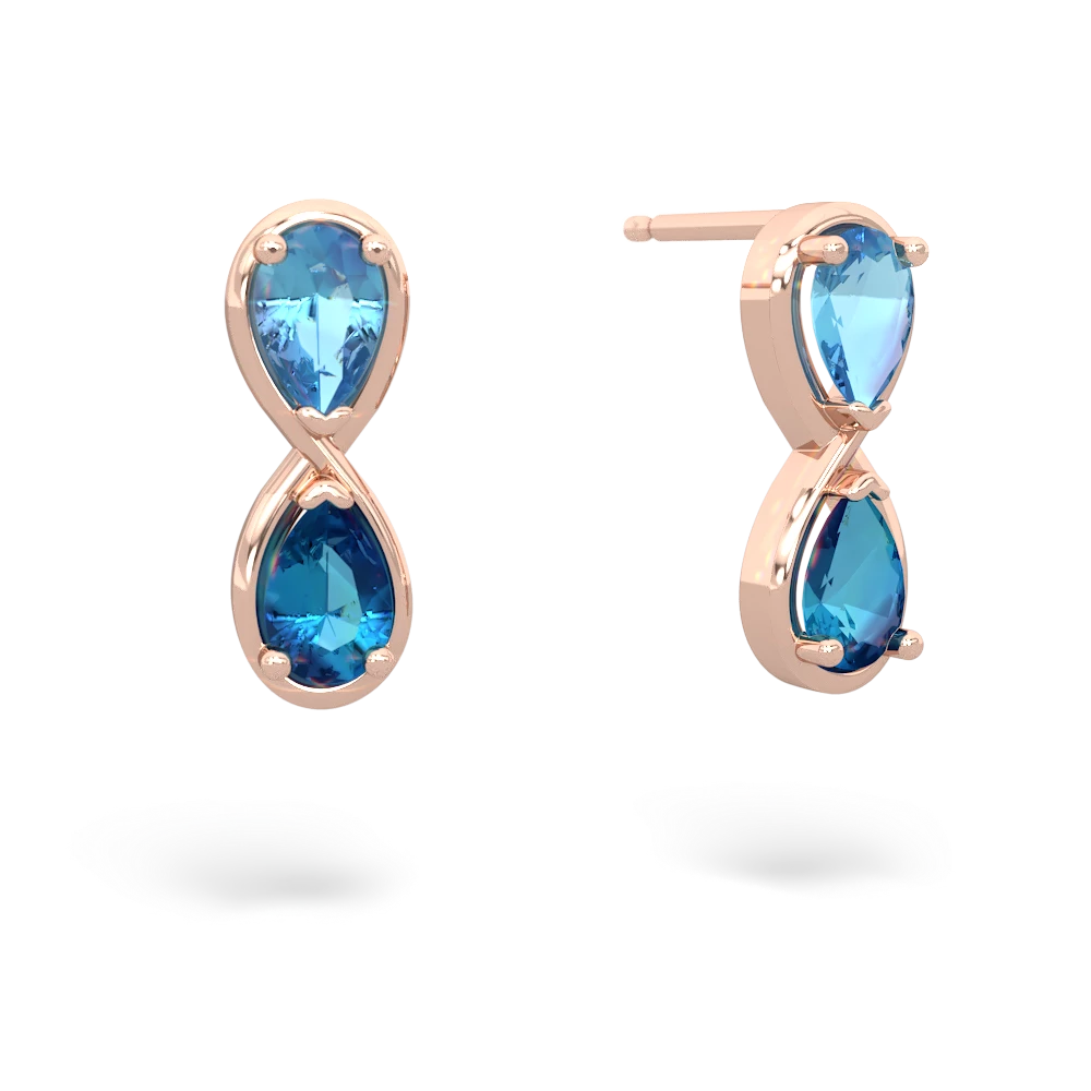 Blue Topaz Infinity 14K Rose Gold earrings E5050