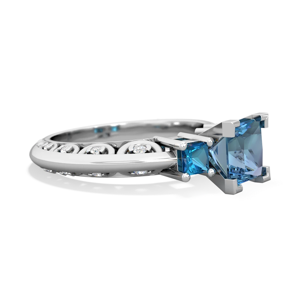 Blue Topaz Eternal Embrace Engagement 14K White Gold ring C2001