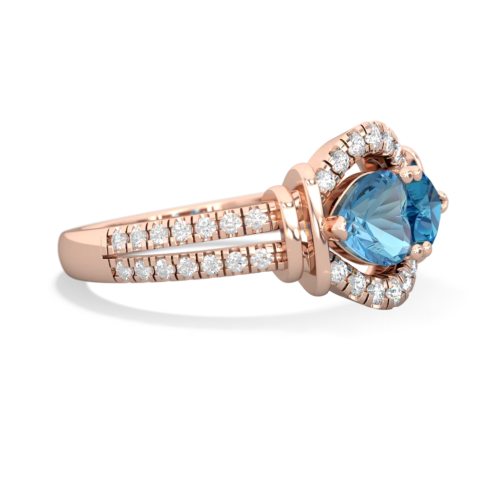 Blue Topaz Art-Deco Keepsake 14K Rose Gold ring R5630