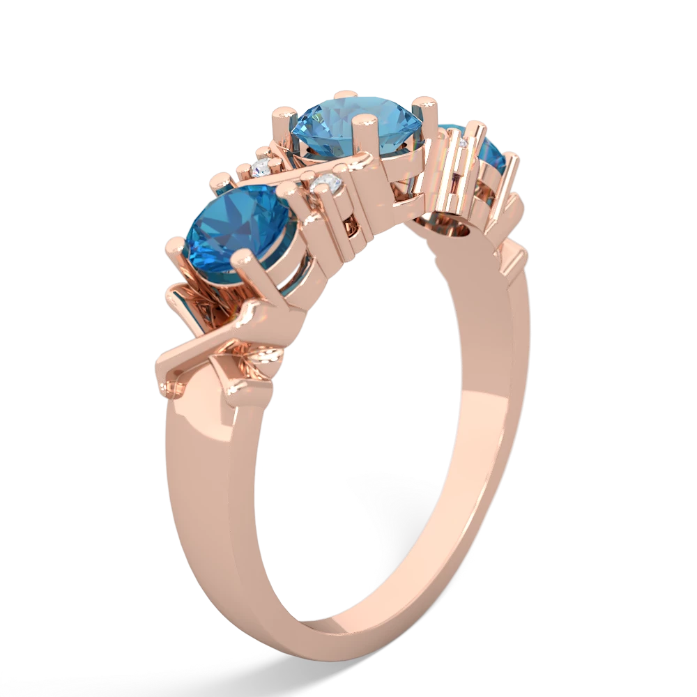 Blue Topaz Hugs And Kisses 14K Rose Gold ring R5016