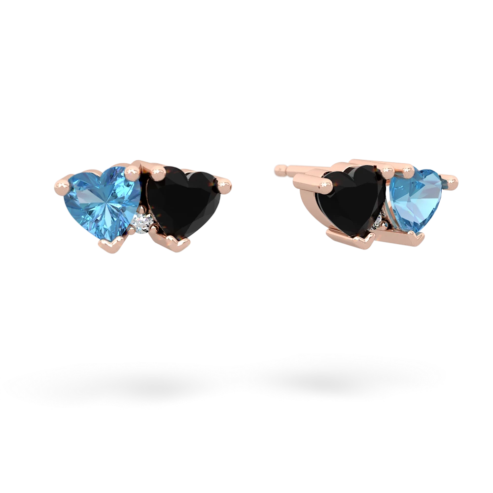 Blue Topaz Sweethearts 14K Rose Gold earrings E5260