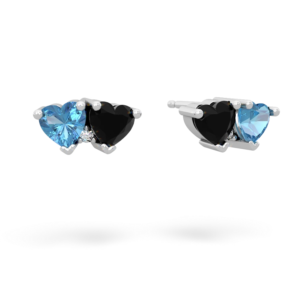 Blue Topaz Sweethearts 14K White Gold earrings E5260