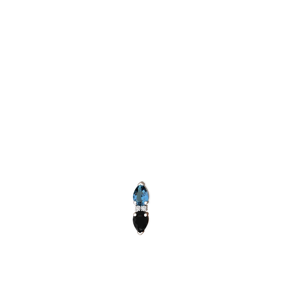 Blue Topaz Bowtie Drop 14K White Gold earrings E0865