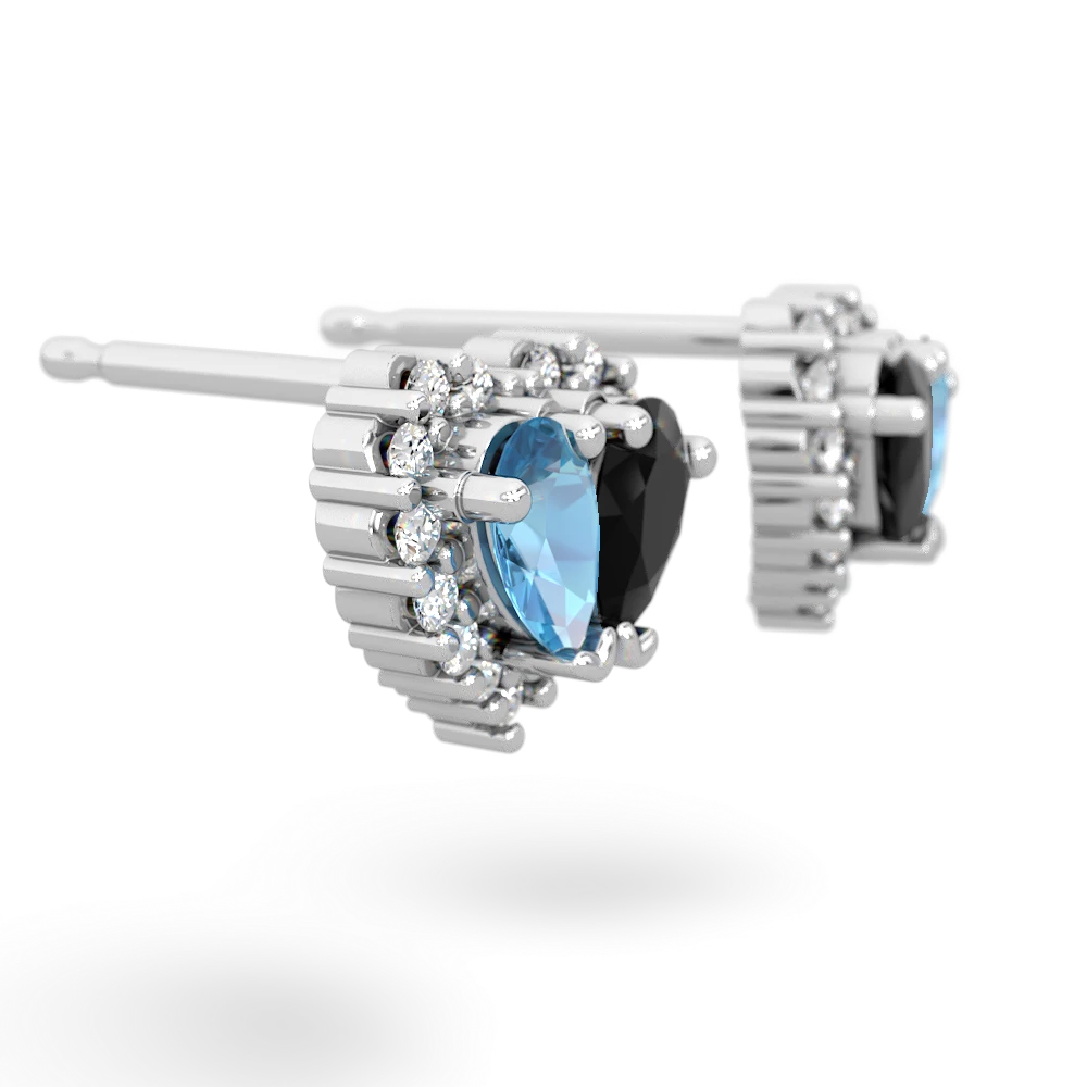 Blue Topaz Halo 14K White Gold earrings E7008