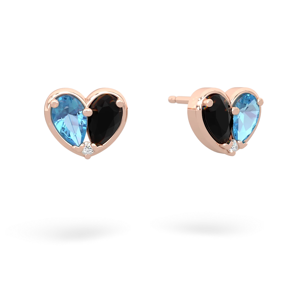 Blue Topaz 'Our Heart' 14K Rose Gold earrings E5072