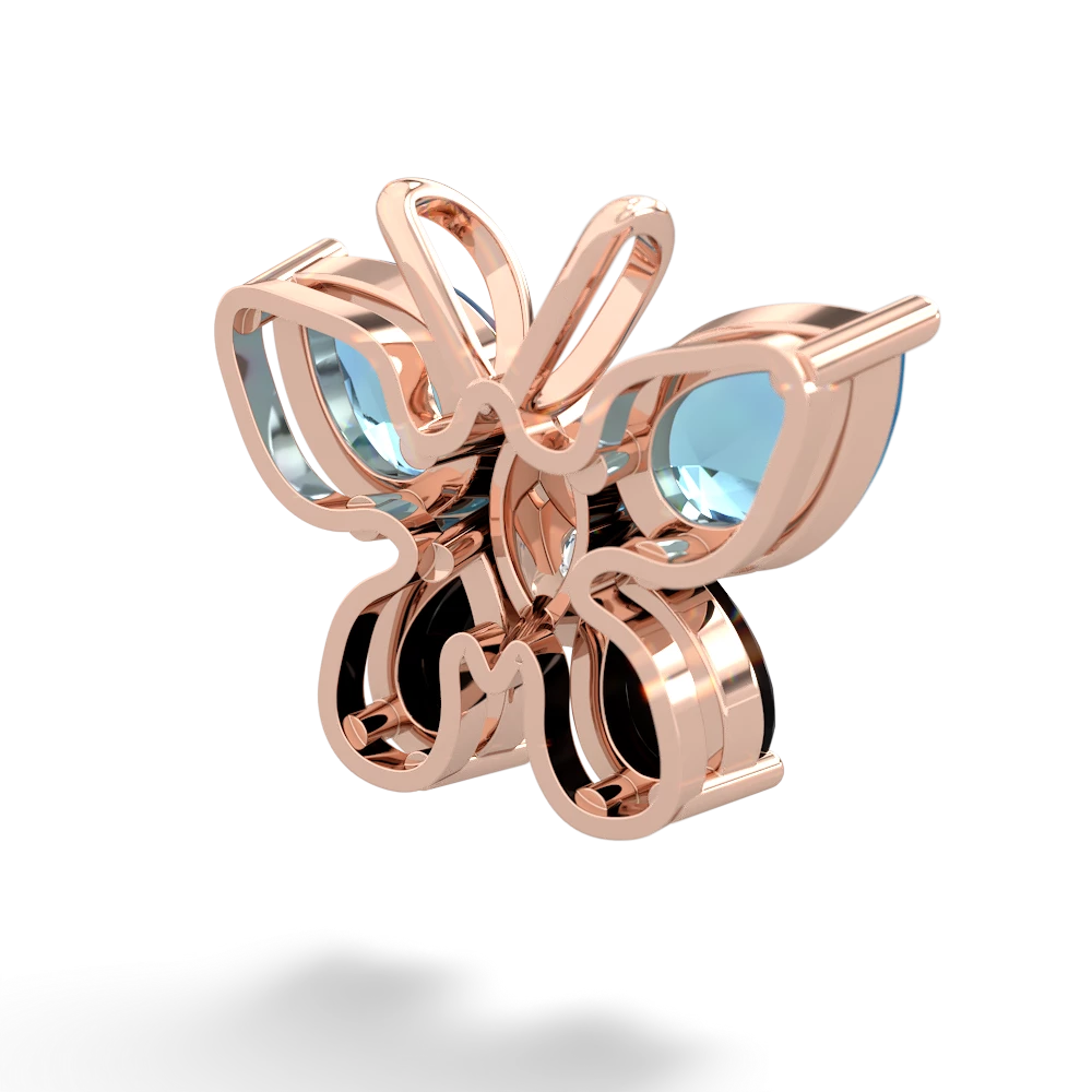 Blue Topaz Butterfly 14K Rose Gold pendant P2215