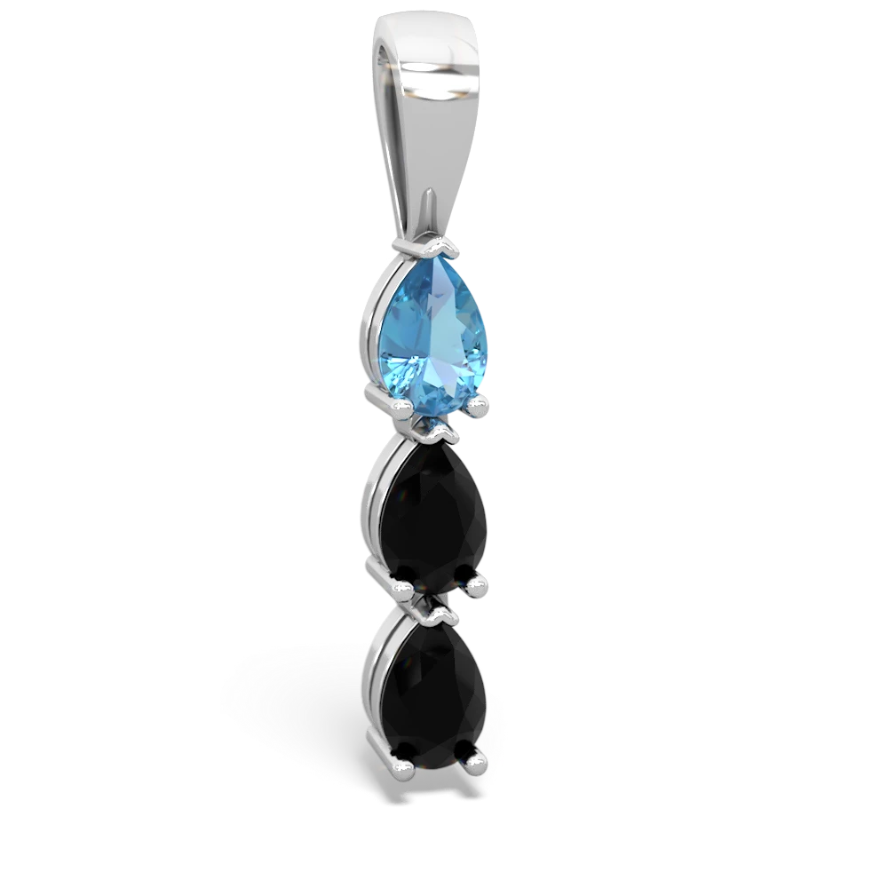 Blue Topaz Dew Drops 14K White Gold pendant P2251