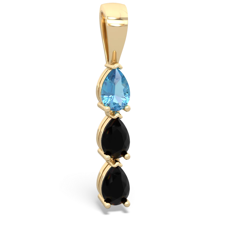 Blue Topaz Dew Drops 14K Yellow Gold pendant P2251