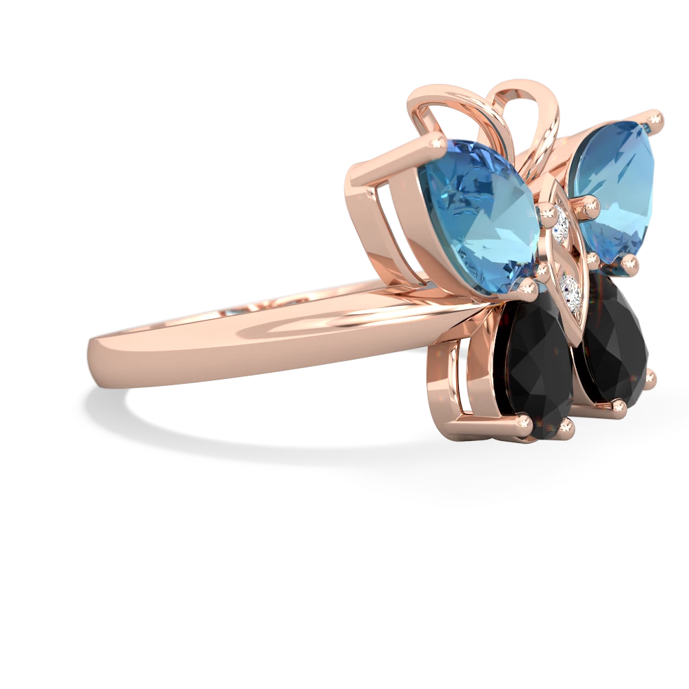 Blue Topaz Butterfly 14K Rose Gold ring R2215