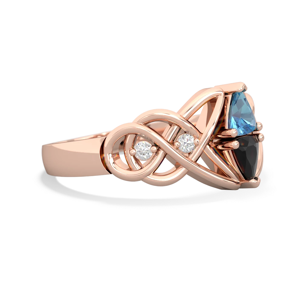 Blue Topaz Keepsake Celtic Knot 14K Rose Gold ring R5300