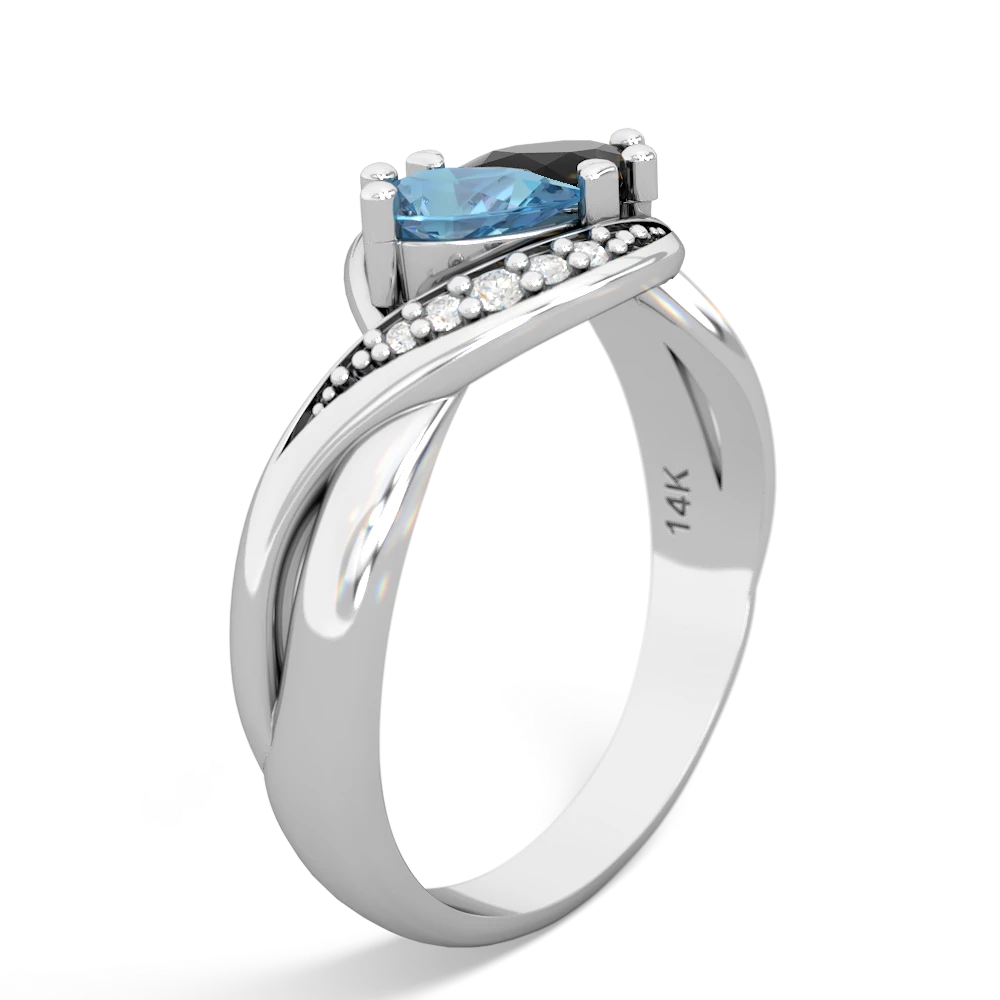 Blue Topaz Summer Winds 14K White Gold ring R5342