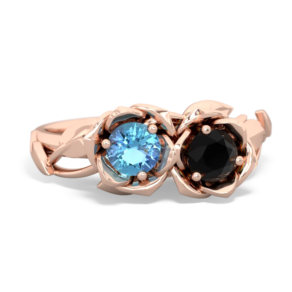 Blue Topaz Rose Garden 14K Rose Gold ring R5510