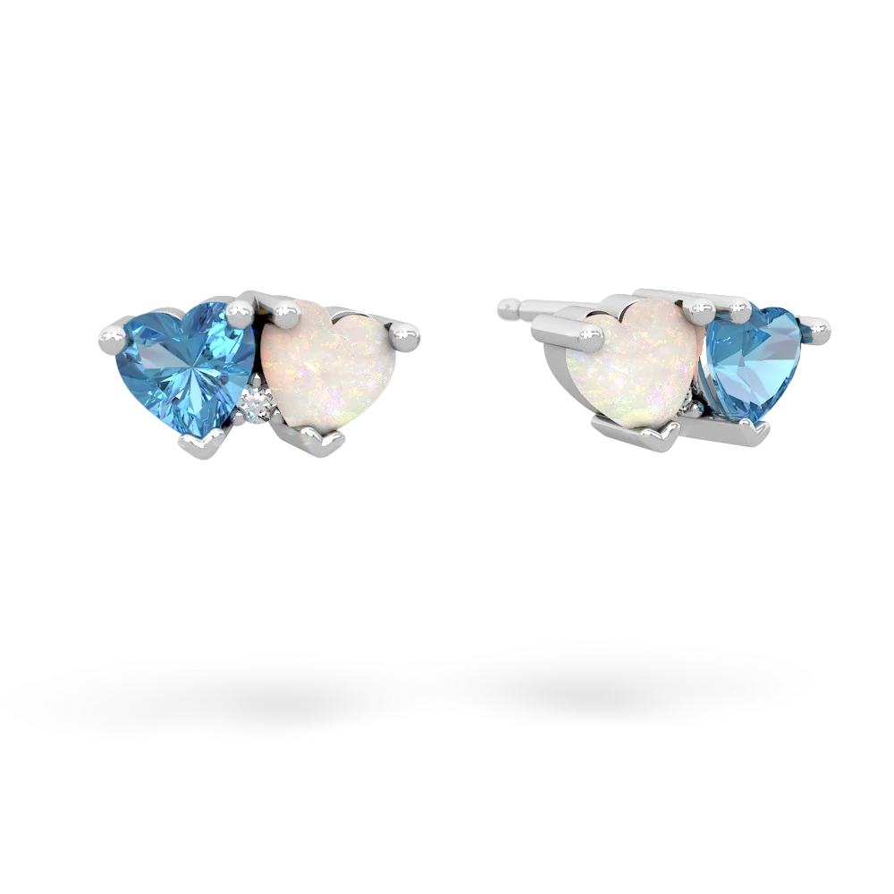 Blue Topaz Sweethearts 14K White Gold earrings E5260