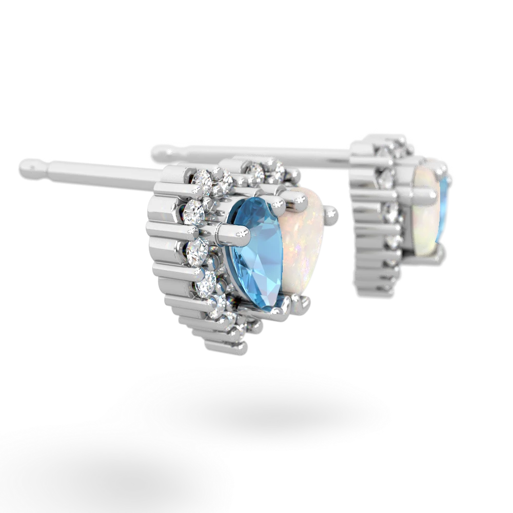 Blue Topaz Halo 14K White Gold earrings E7008