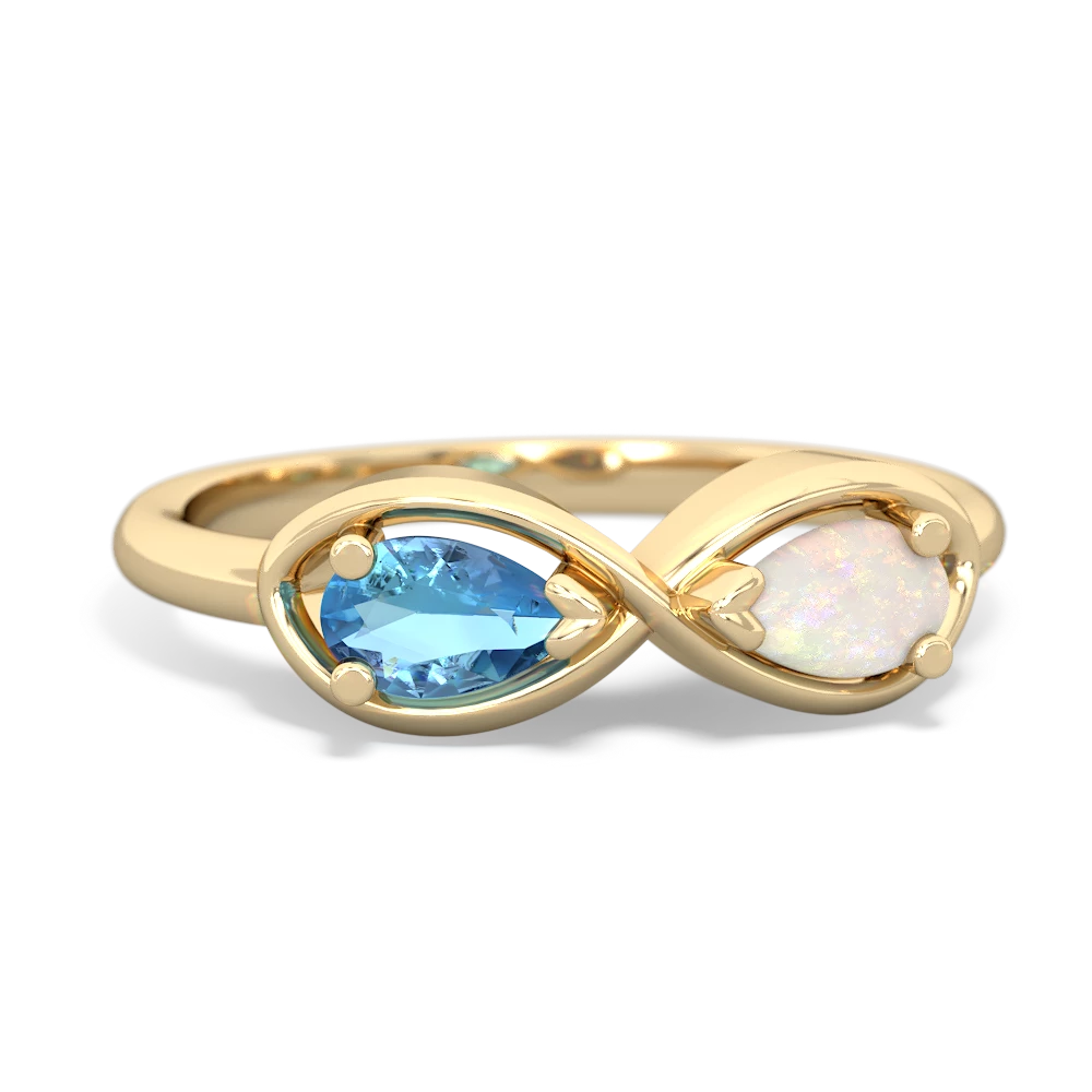 Blue Topaz Infinity 14K Yellow Gold ring R5050