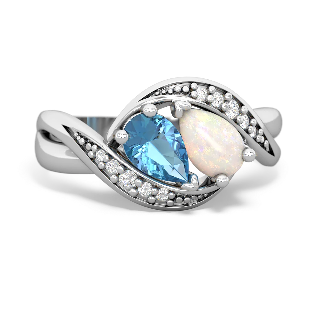 Blue Topaz Summer Winds 14K White Gold ring R5342