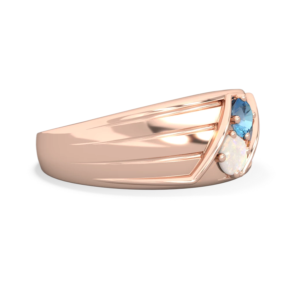 Blue Topaz Men's Streamline 14K Rose Gold ring R0460