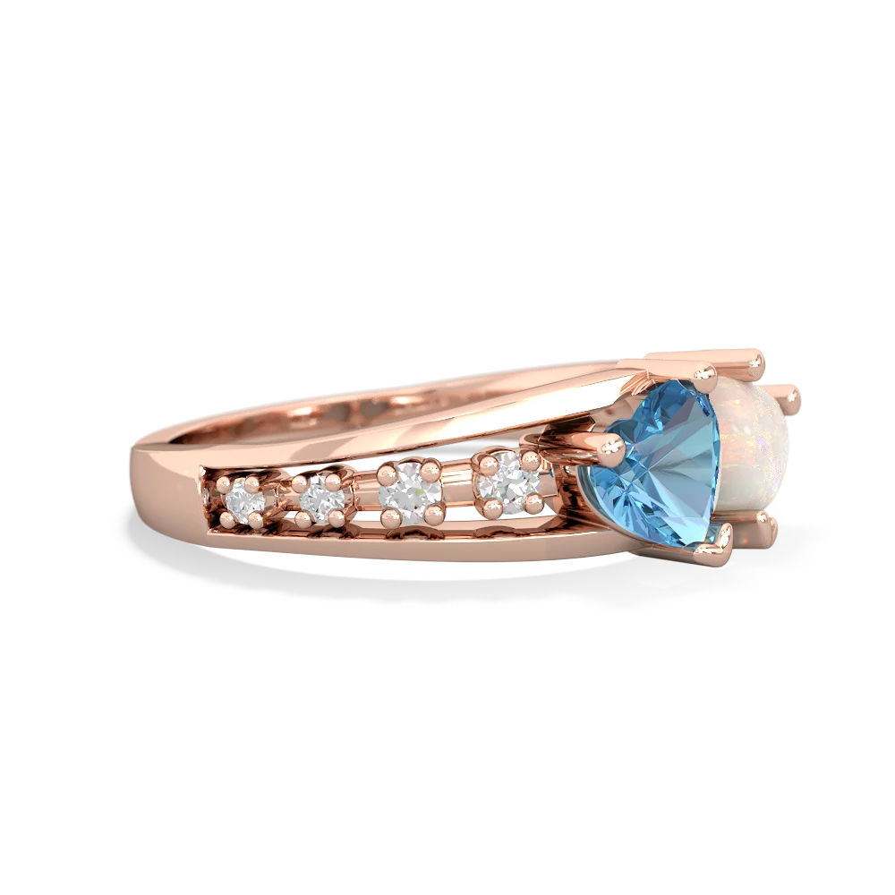 Blue Topaz Heart To Heart 14K Rose Gold ring R3342