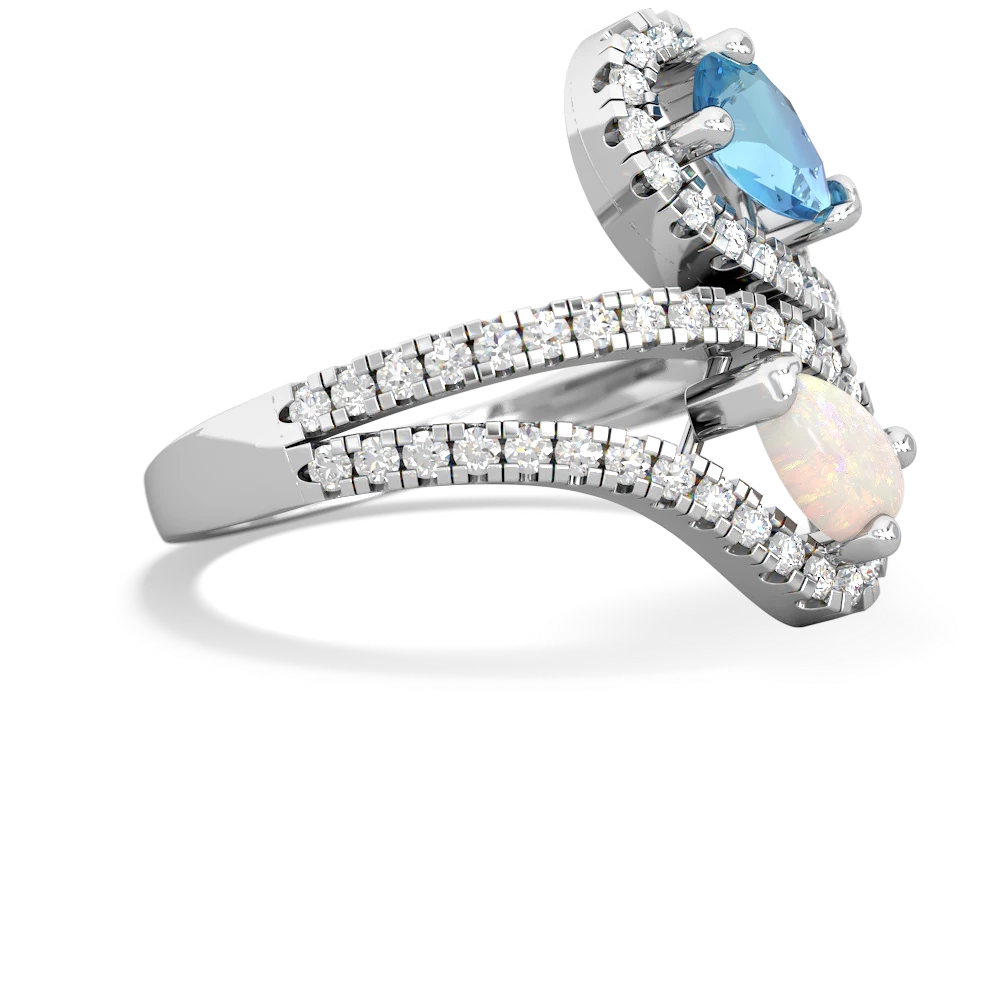 Blue Topaz Diamond Dazzler 14K White Gold ring R3000