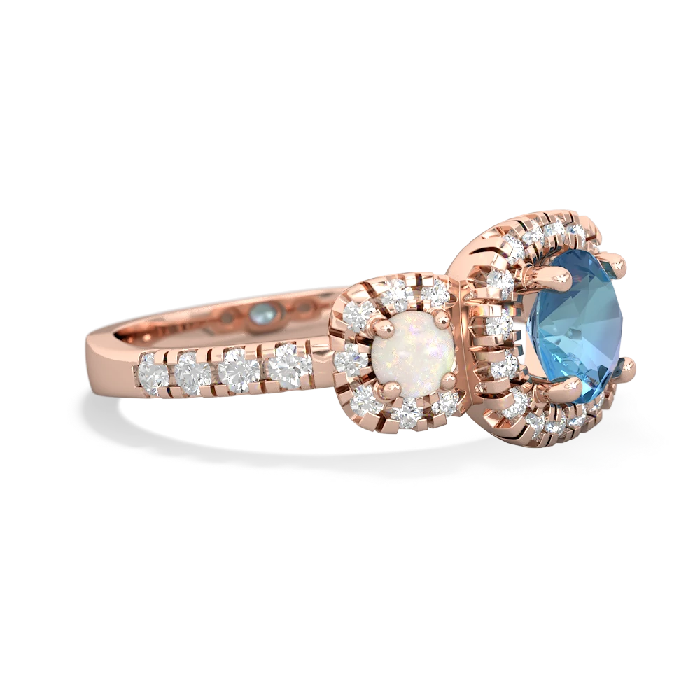 Blue Topaz Regal Halo 14K Rose Gold ring R5350