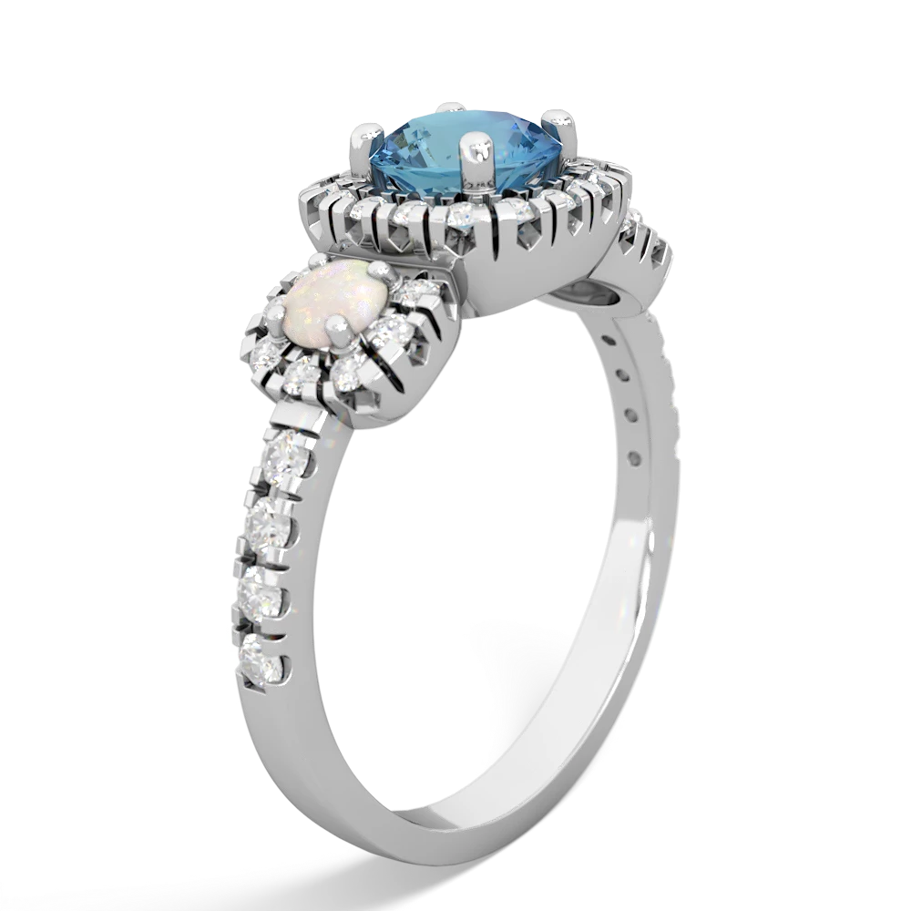 Blue Topaz Regal Halo 14K White Gold ring R5350