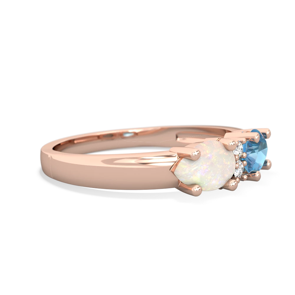 Blue Topaz Pear Bowtie 14K Rose Gold ring R0865