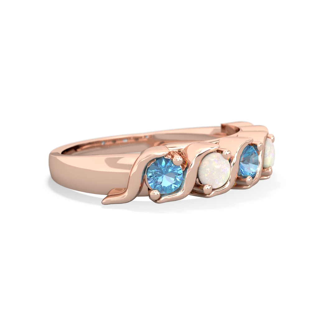 Blue Topaz Anniversary Band 14K Rose Gold ring R2089