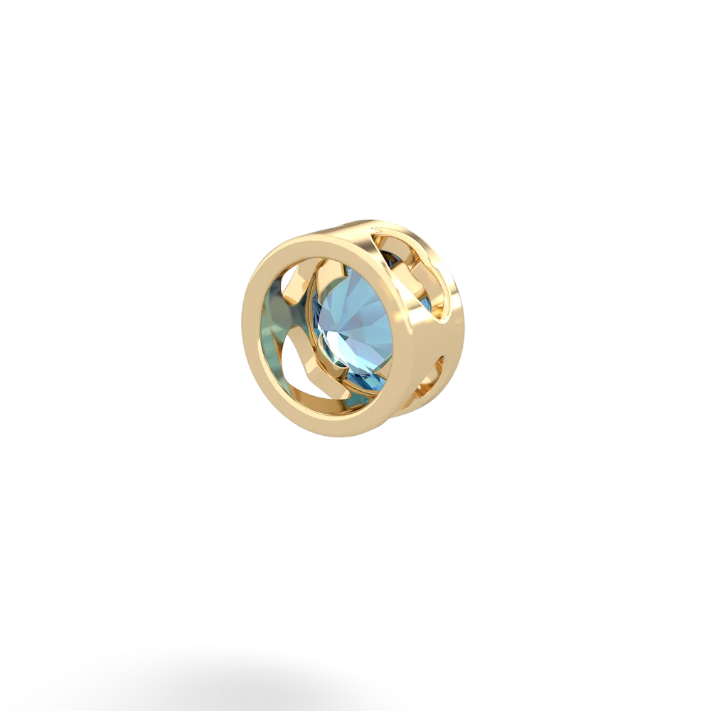 Blue Topaz 5Mm Round Slide 14K Yellow Gold pendant P3785