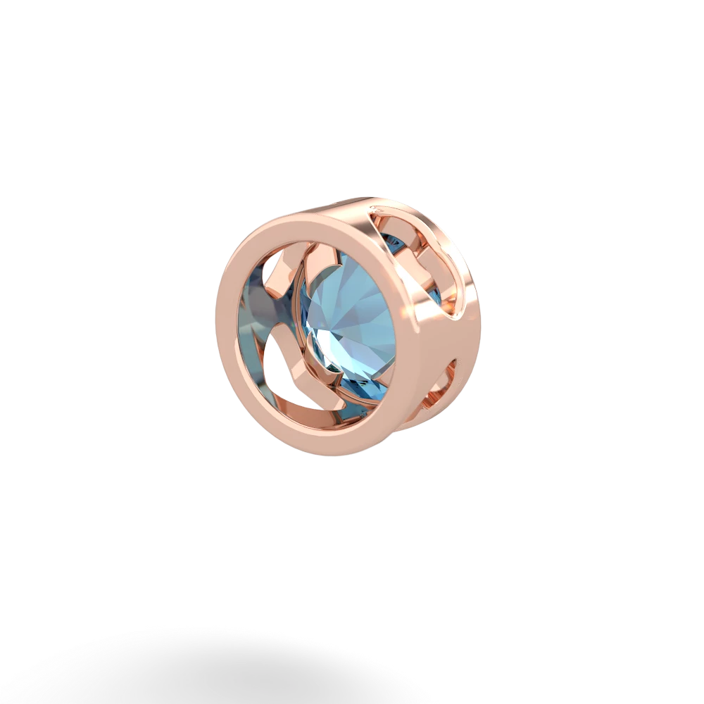 Blue Topaz 6Mm Slide 14K Rose Gold pendant P3786