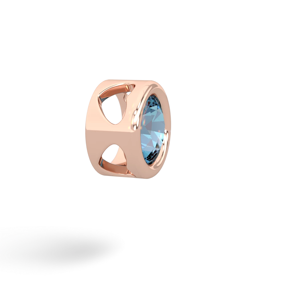 Blue Topaz 6Mm Slide 14K Rose Gold pendant P3786