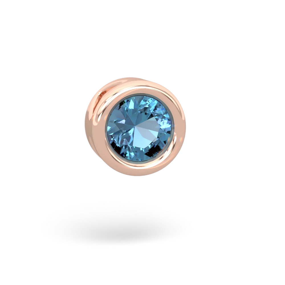 Blue Topaz 6Mm Slide 14K Rose Gold pendant P3786