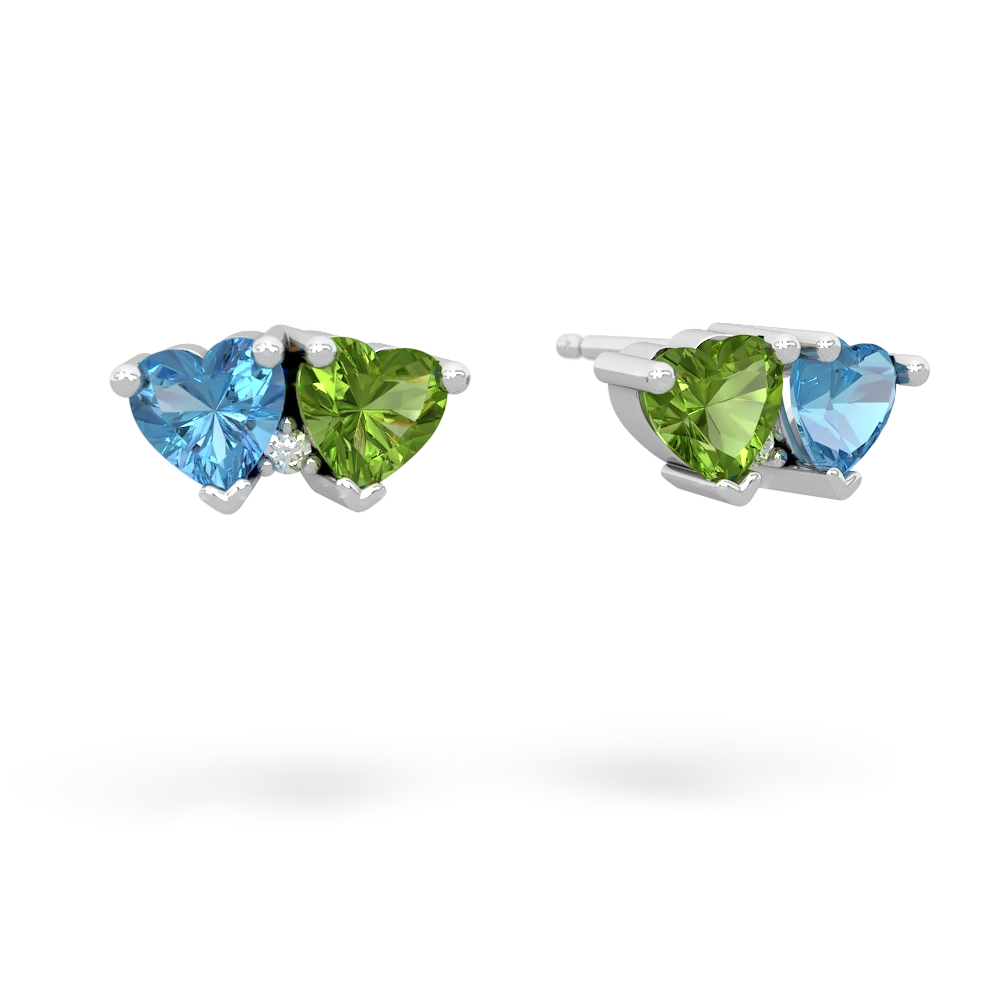 Blue Topaz Sweethearts 14K White Gold earrings E5260