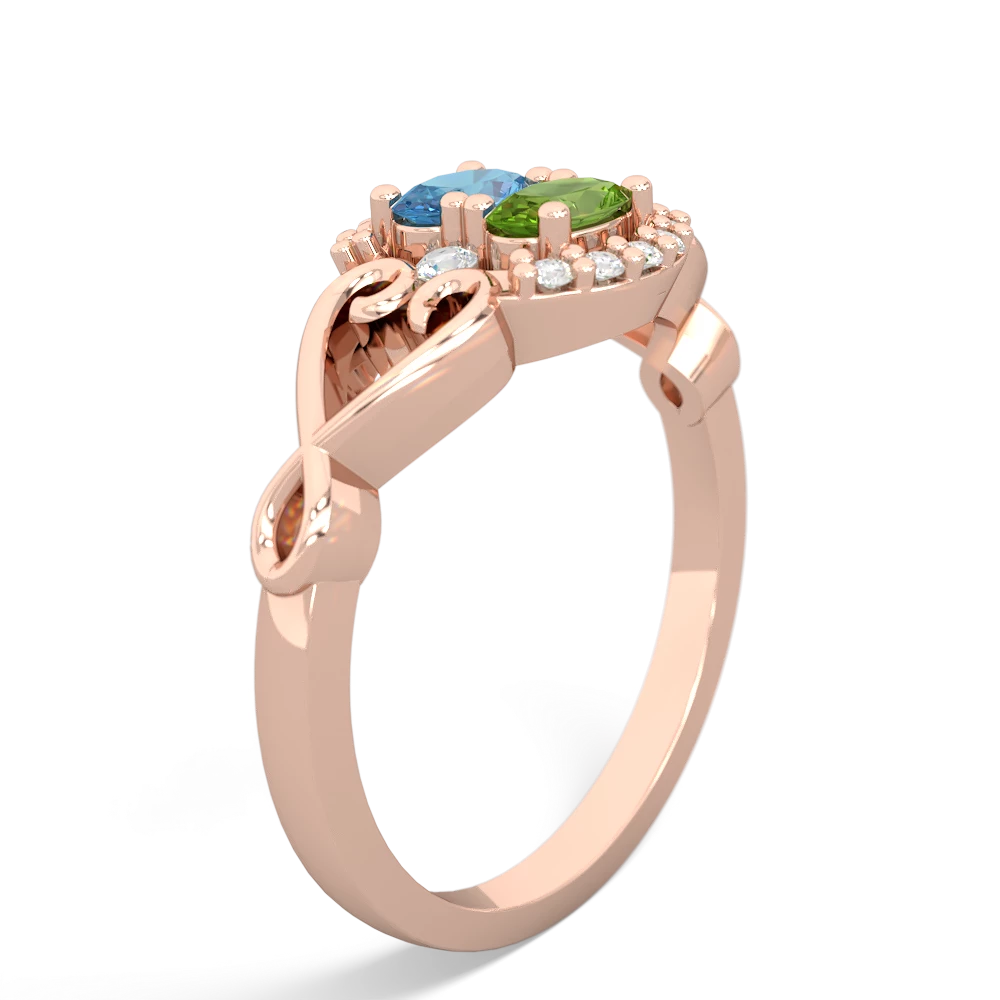 Blue Topaz Love Nest 14K Rose Gold ring R5860