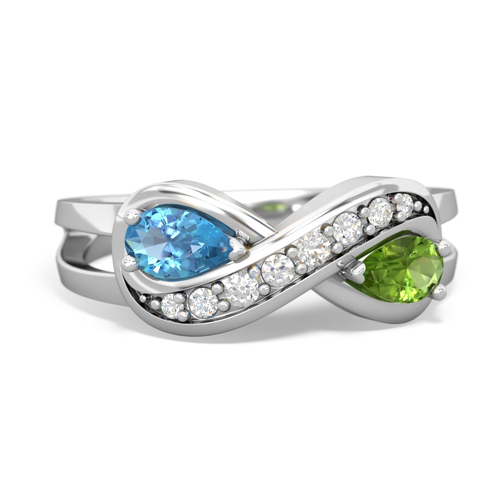 Blue topaz and 2024 peridot ring