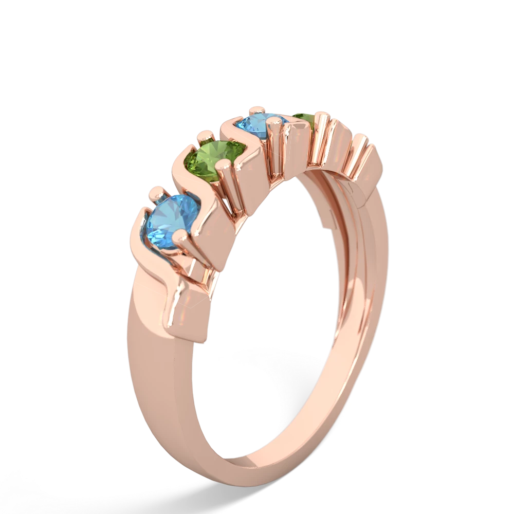 Blue Topaz Anniversary Band 14K Rose Gold ring R2089