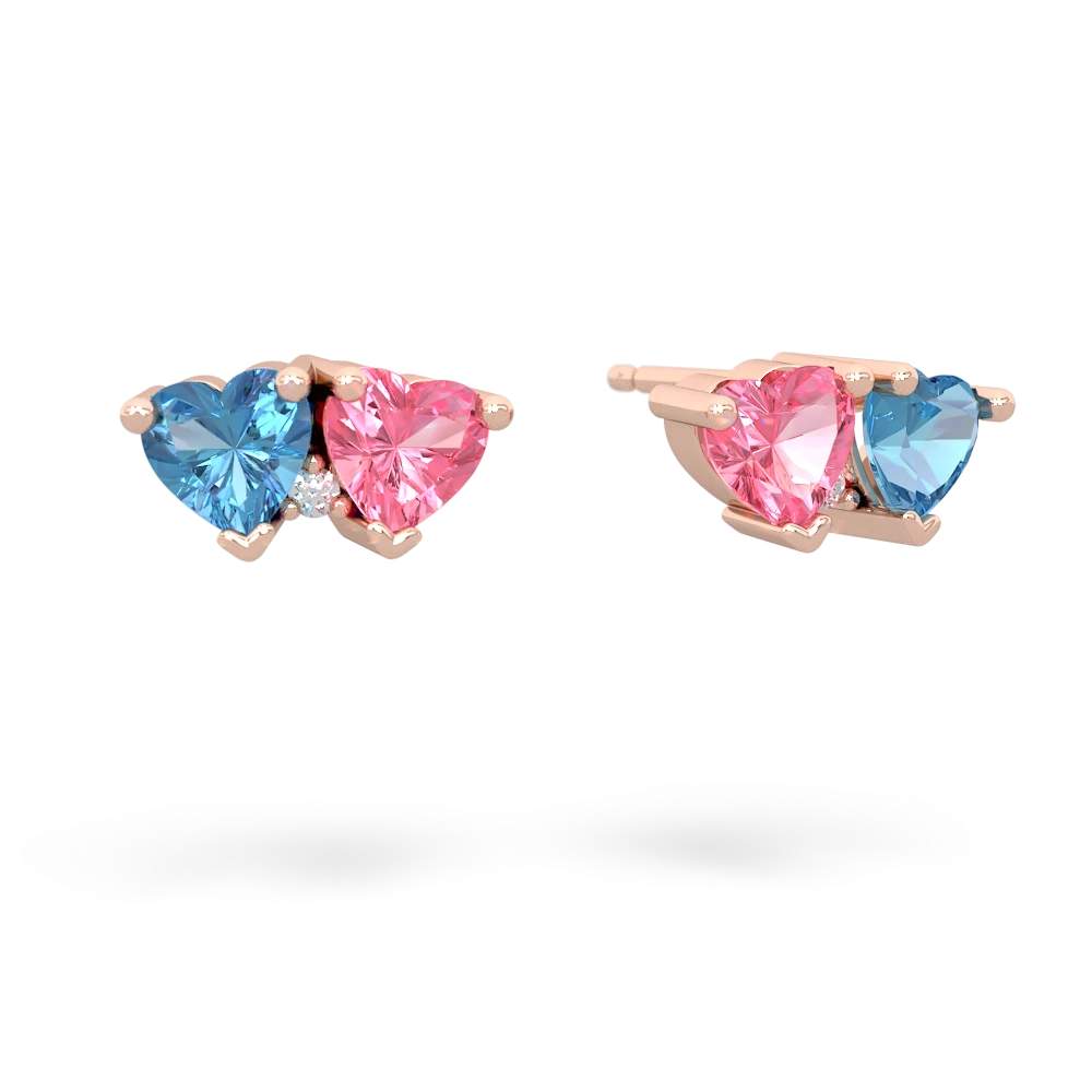 Blue Topaz Sweethearts 14K Rose Gold earrings E5260