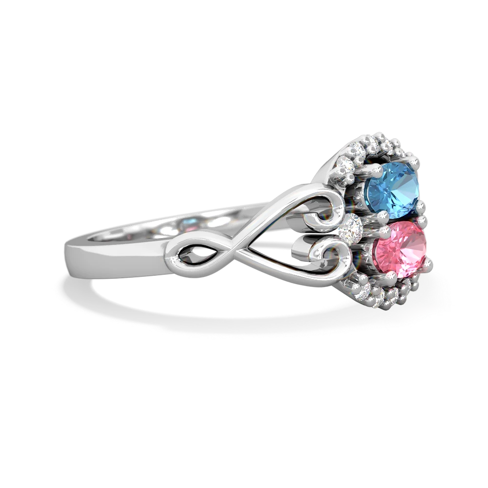 Blue Topaz Love Nest 14K White Gold ring R5860